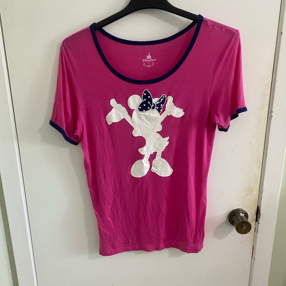 Disney Parks pink Minnie Mouse Pajama Top PJ ladies large